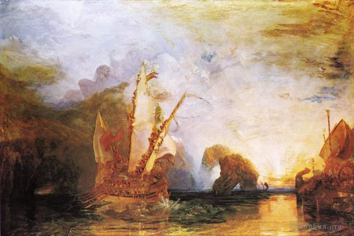 Joseph Mallord William Turner Peinture à l'huile - Ulysse ridiculisant l'Odyssée d'Homère de Polyphème