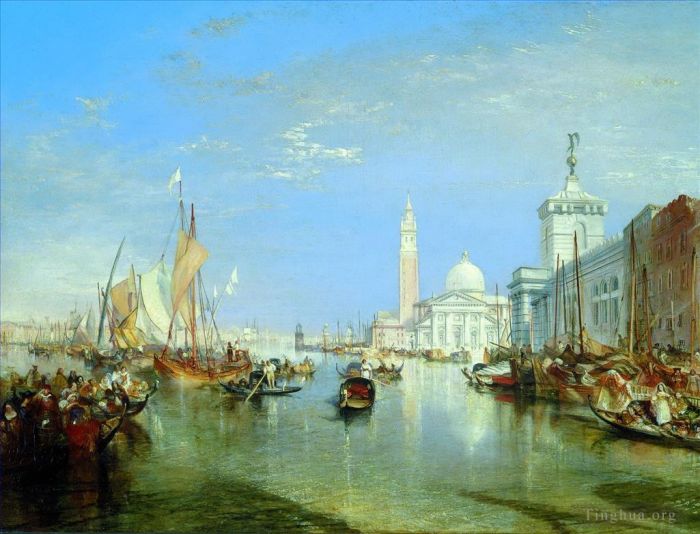 Joseph Mallord William Turner Peinture à l'huile - Venise La Dogana et San Giorgio Maggiore bleu Turner