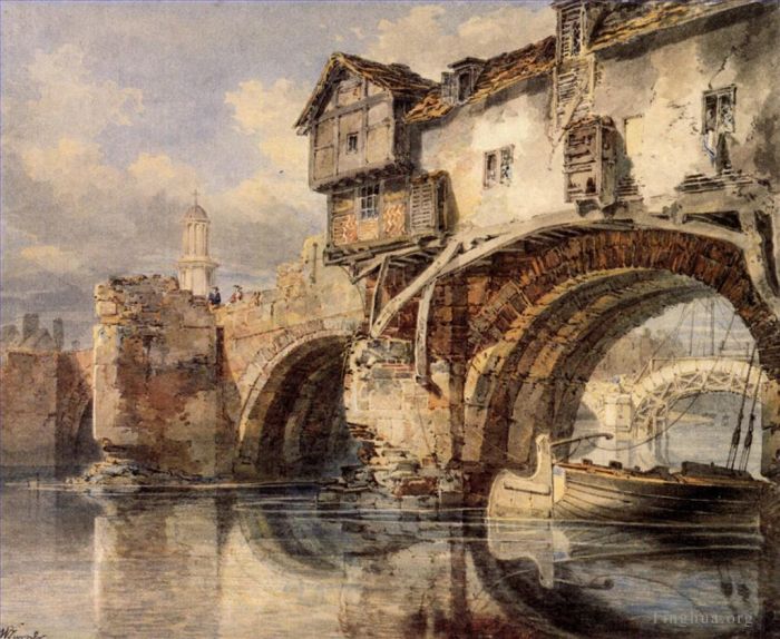 Joseph Mallord William Turner Peinture à l'huile - Pont gallois à Shrewsbury