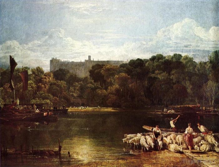 Joseph Mallord William Turner Peinture à l'huile - Le château de Windsor depuis la Tamise