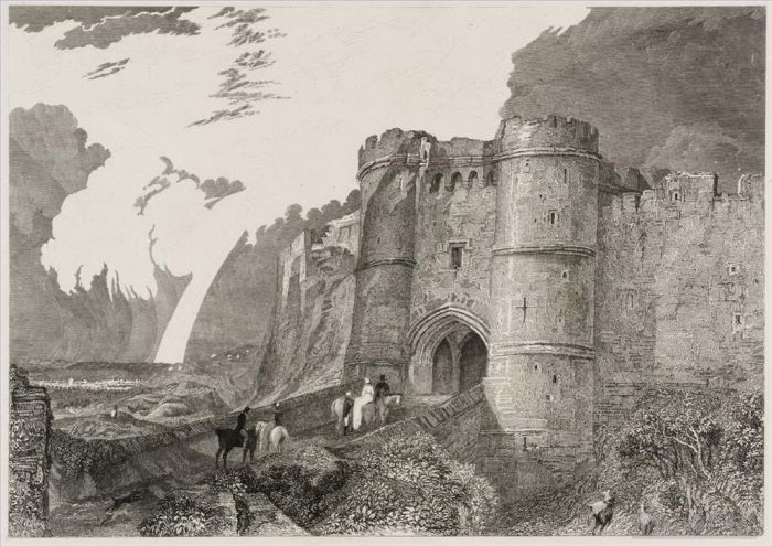 Joseph Mallord William Turner Types de peintures - Détail du château de Carisbrook Turner