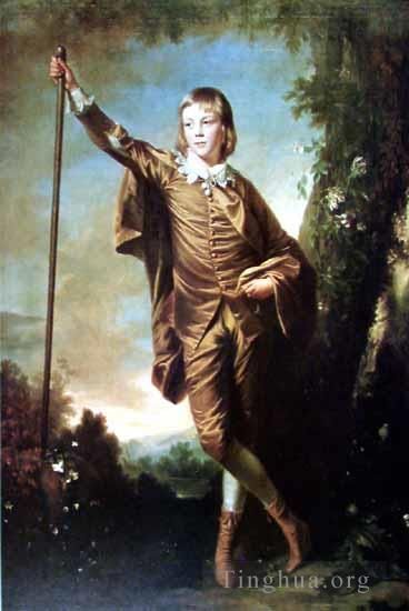 Sir Joshua Reynolds Peinture à l'huile - Garçon marron