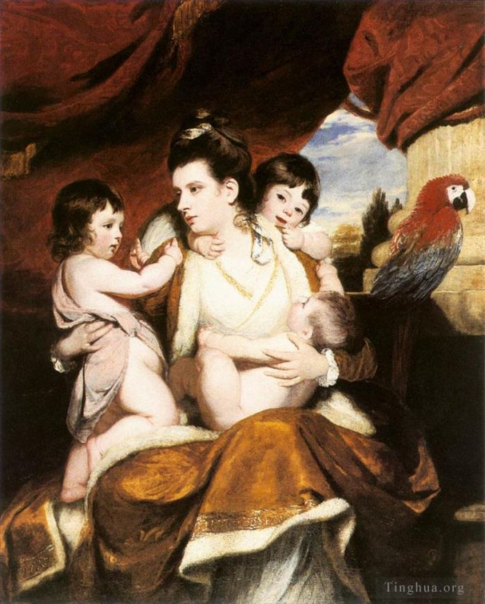 Sir Joshua Reynolds Peinture à l'huile - Lady Cockburn et ses 3 fils aînés