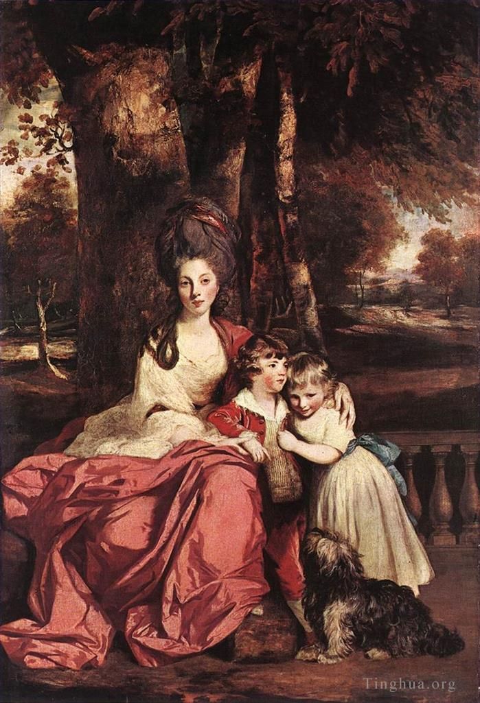Sir Joshua Reynolds Peinture à l'huile - Dame Delme et ses enfants