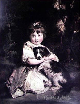 Sir Joshua Reynolds Peinture à l'huile - Aime-moi, aime mon chien