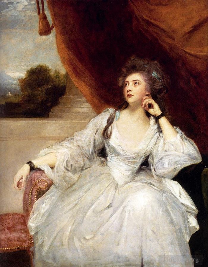 Sir Joshua Reynolds Peinture à l'huile - Portrait de Mme Stanhope