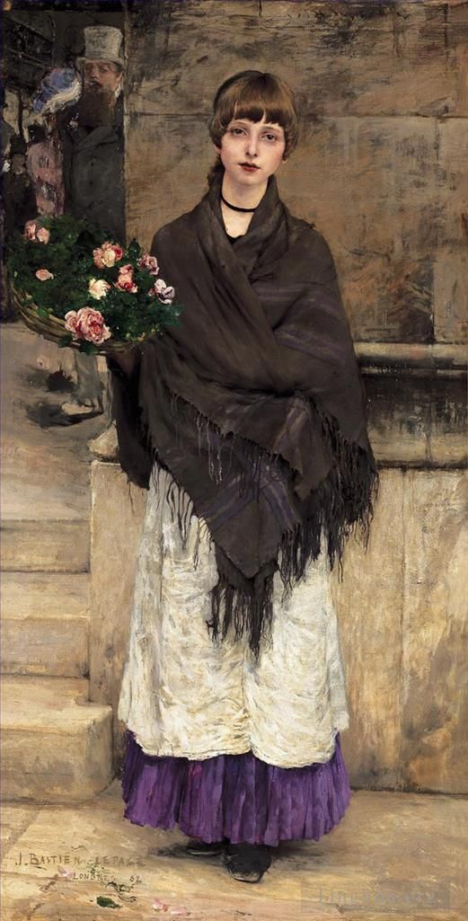 Jules Bastien-Lepage Peinture à l'huile - Marchande de Fleurs à Londres 1882