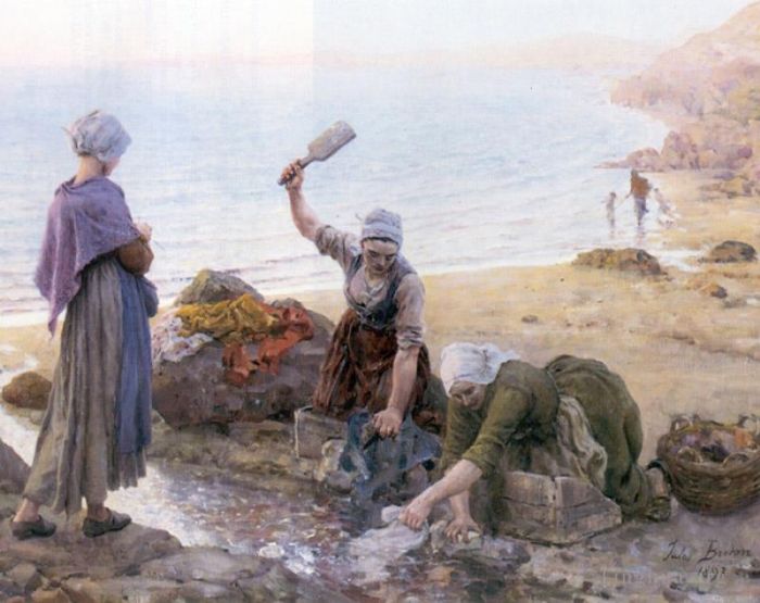 Jules Adolphe Aimé Louis Breton Peinture à l'huile - Souvenir de dour Arnénez