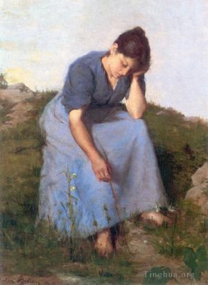 Jules Adolphe Aimé Louis Breton œuvres - Jeune femme dans un champ