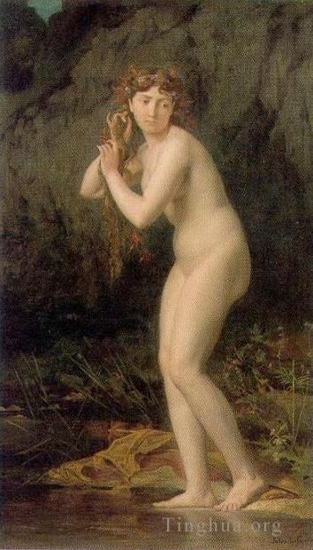 Jules Joseph Lefebvre Peinture à l'huile - Un nu de bain nu