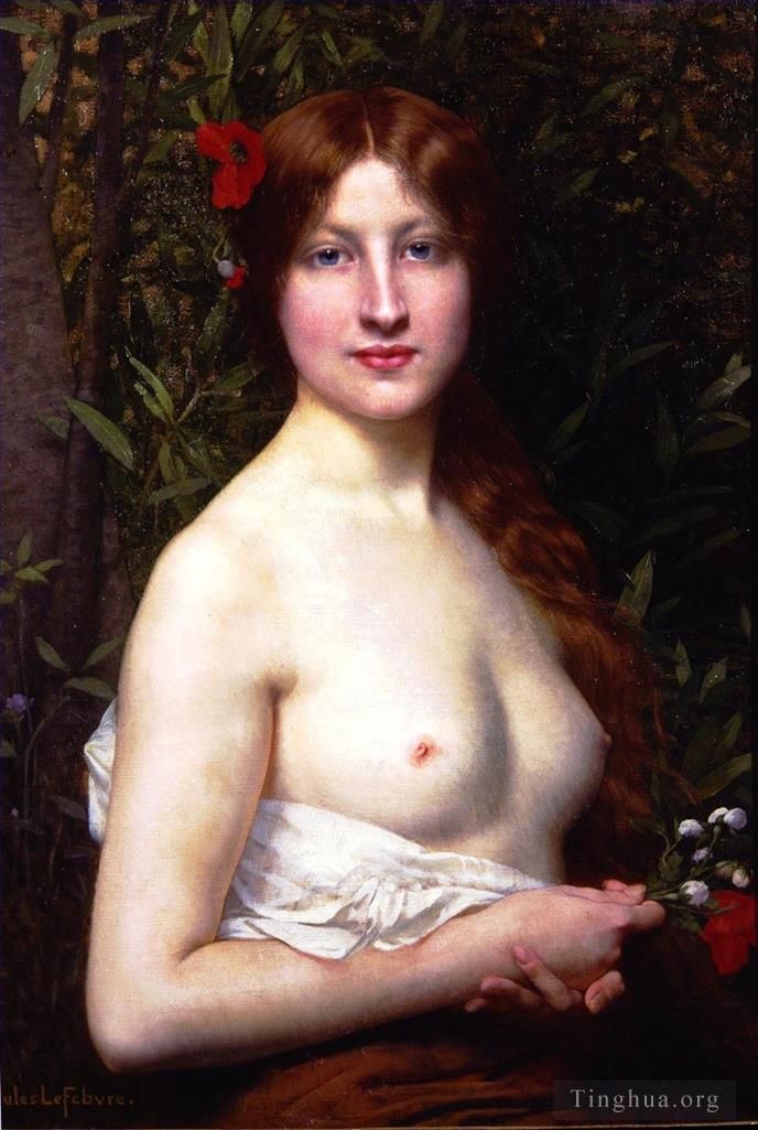 Jules Joseph Lefebvre Peinture à l'huile - Demi nue nue