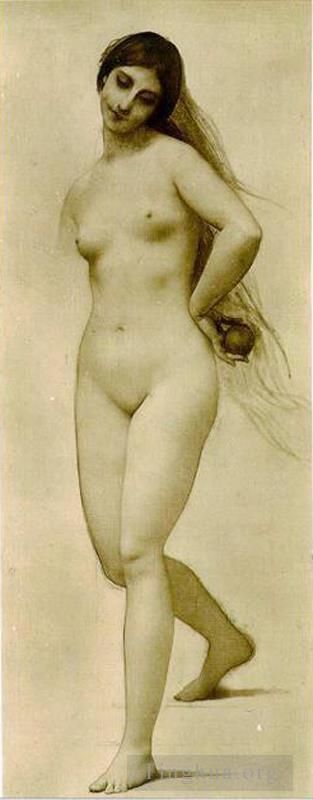 Jules Joseph Lefebvre Peinture à l'huile - Ève nue