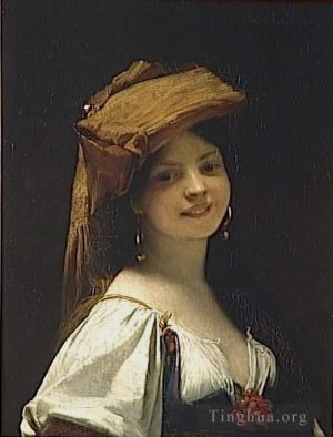 Jules Joseph Lefebvre œuvres - Portrait de la jeune rieuse