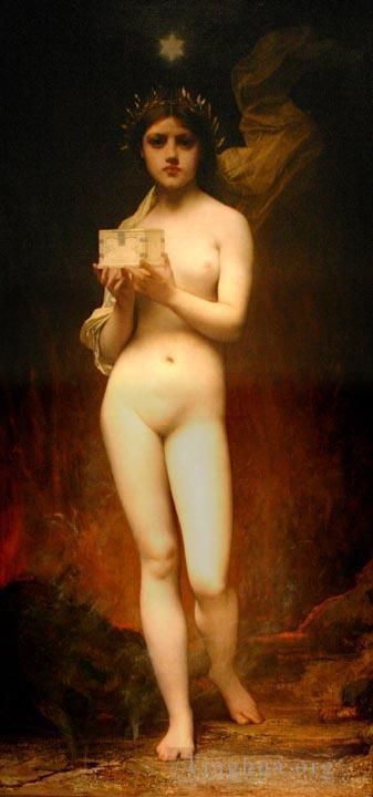 Jules Joseph Lefebvre Peinture à l'huile - Pandore nue