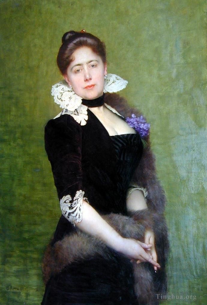 Jules Joseph Lefebvre Peinture à l'huile - Portrait d'une dame