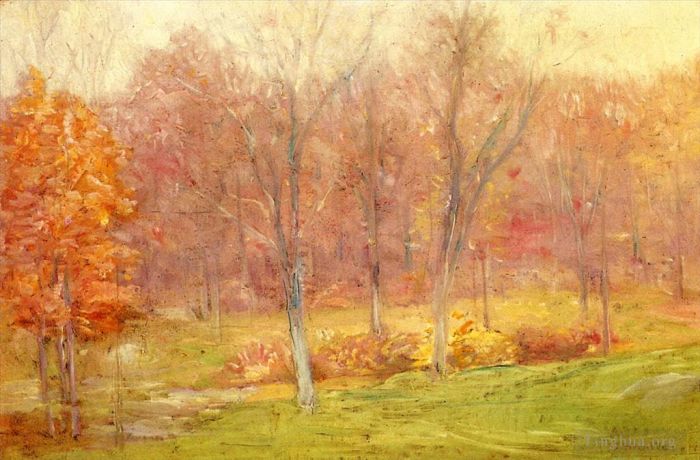 Julian Alden Weir Peinture à l'huile - Pluie d'automne