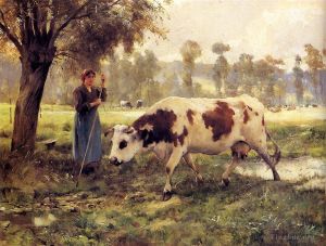 Julien Dupré œuvres - Vaches au pâturage