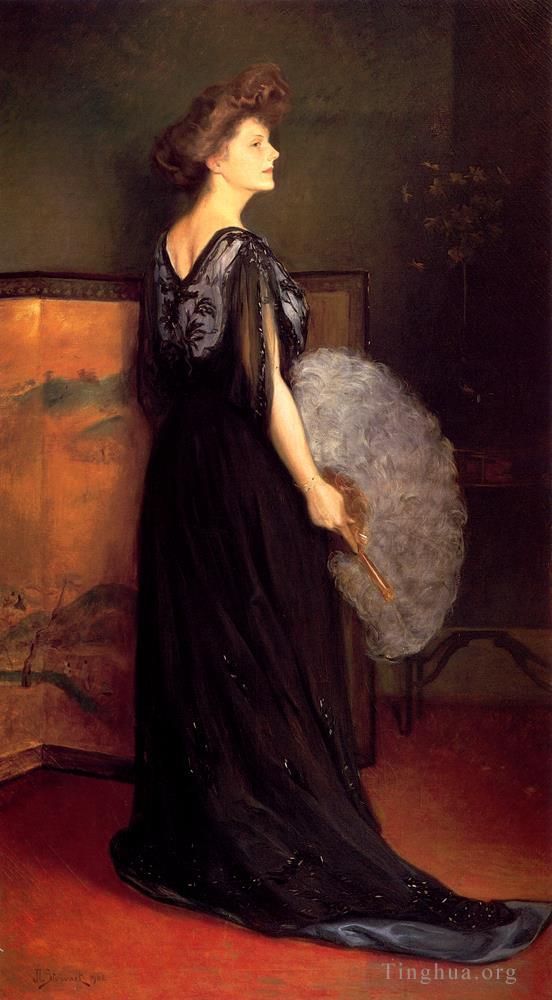 Julius LeBlanc Stewart Peinture à l'huile - Portrait de Mme Francis Stanton Blake