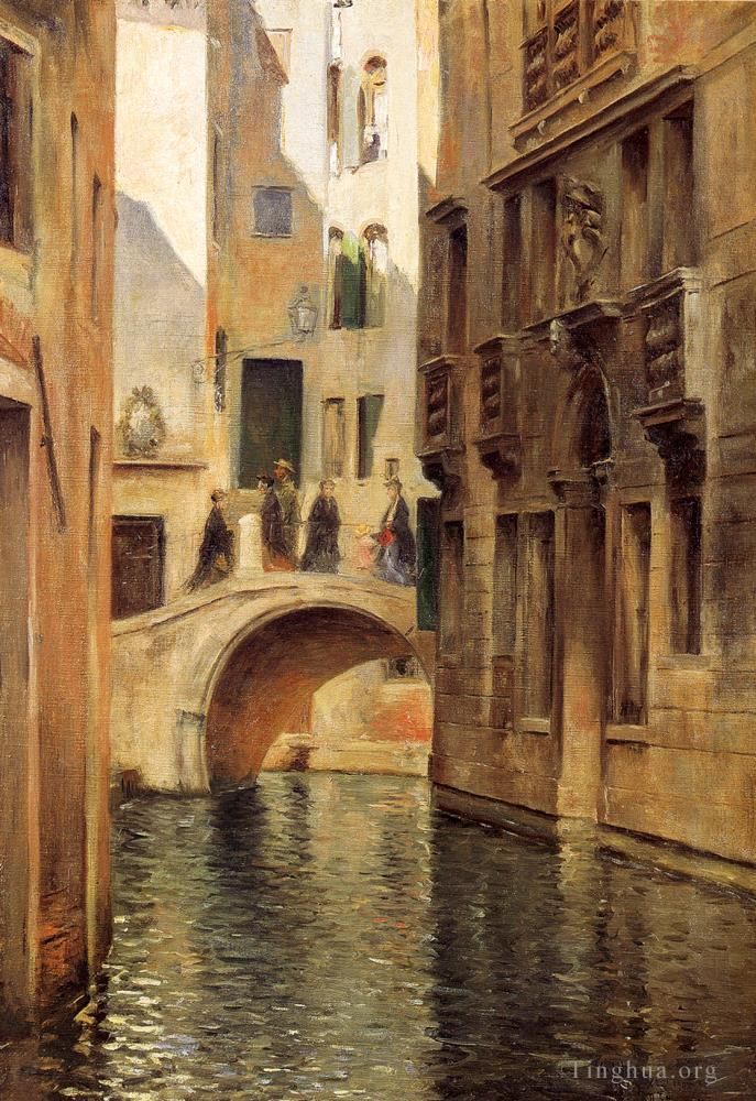Julius LeBlanc Stewart Peinture à l'huile - Canal vénitien