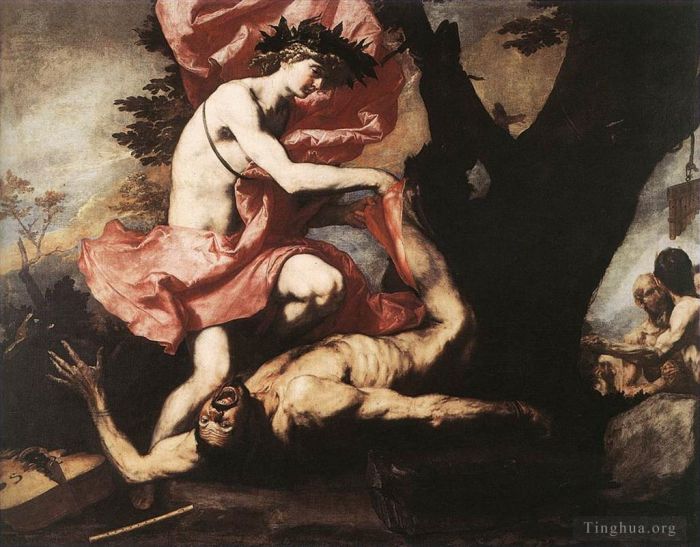 Giuseppe Ribera Peinture à l'huile - Apollon écorchant Marsyas