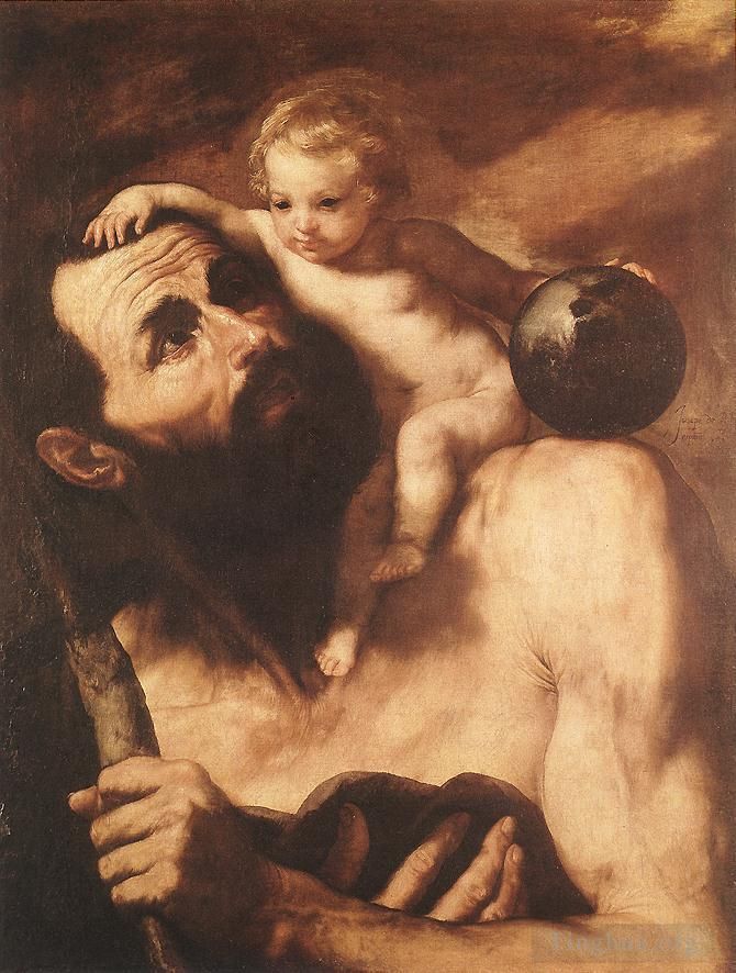 Giuseppe Ribera Peinture à l'huile - Saint Christophe