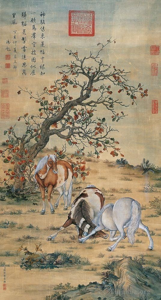 Giuseppe Castiglione Art Chinois - Grands chevaux