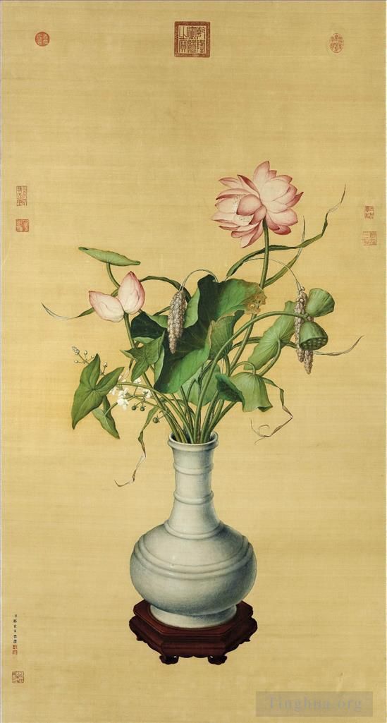 Giuseppe Castiglione Art Chinois - Lotus de bon augure