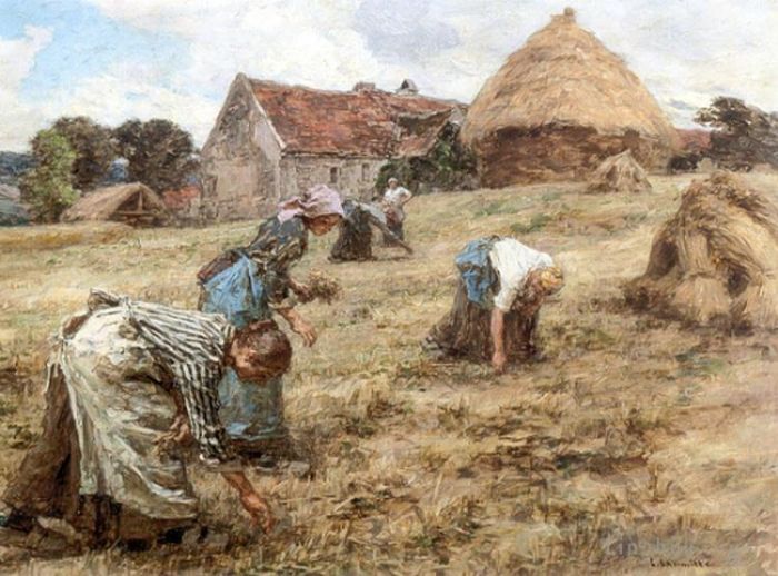 Léon Augustin L'hermitte Peinture à l'huile - Les Glaneuses 1898