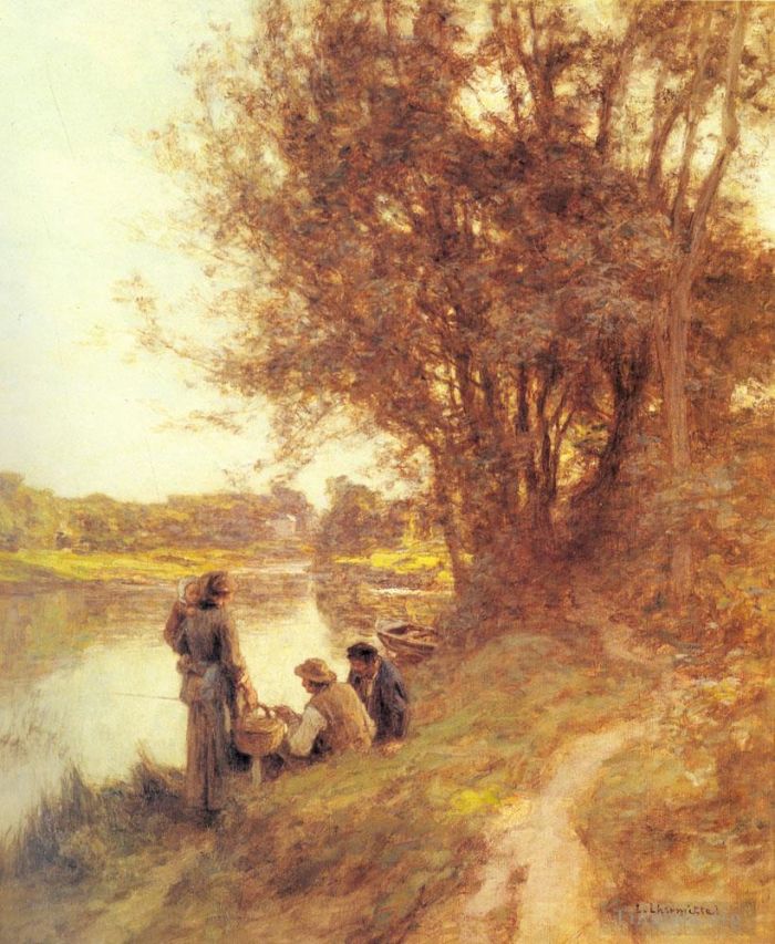 Léon Augustin L'hermitte Peinture à l'huile - Les Pêcheurs