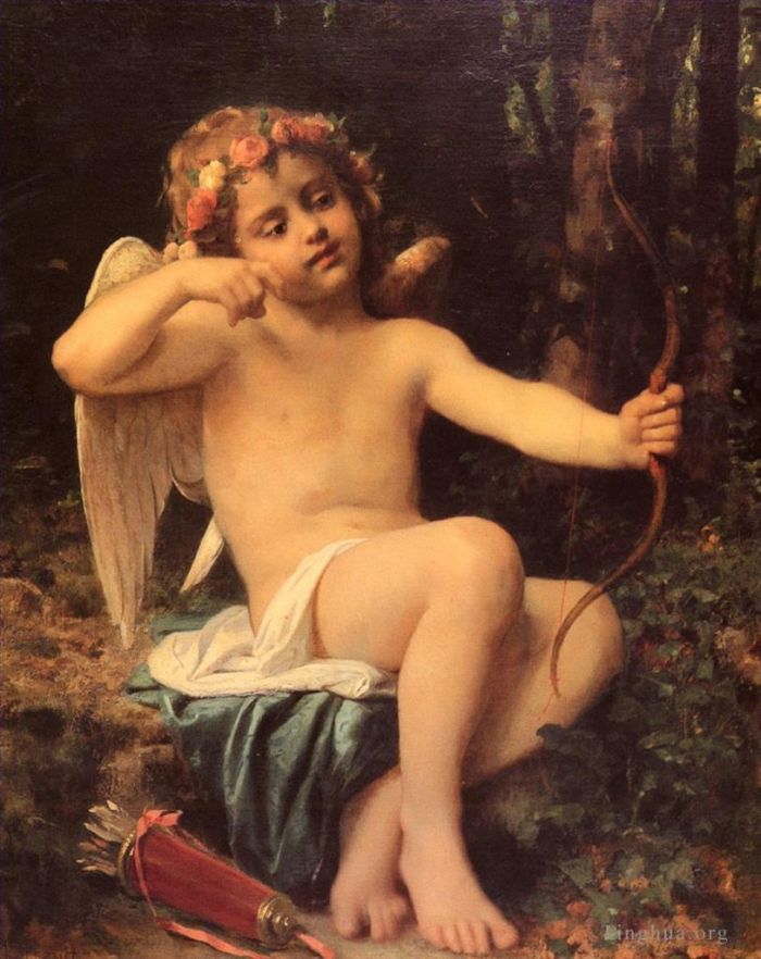 Léon-Jean-Bazille Perrault Peinture à l'huile - Ange Flèches de Cupidon