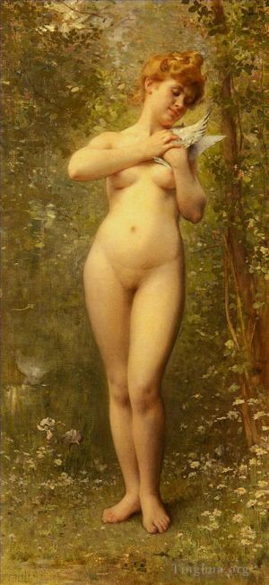 Léon-Jean-Bazille Perrault œuvres - Vénus à la Colombe nue