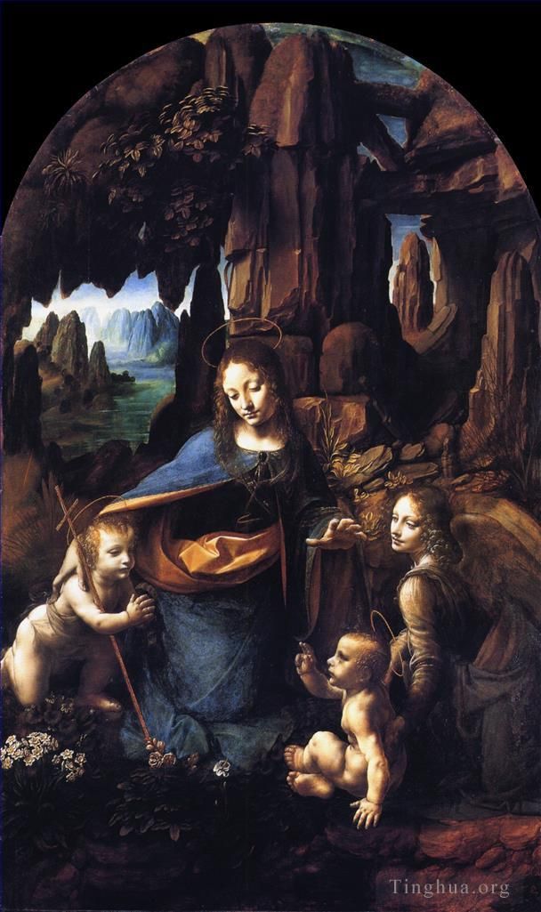 Léonard de Vinci Peinture à l'huile - Madone aux Rochers 1491