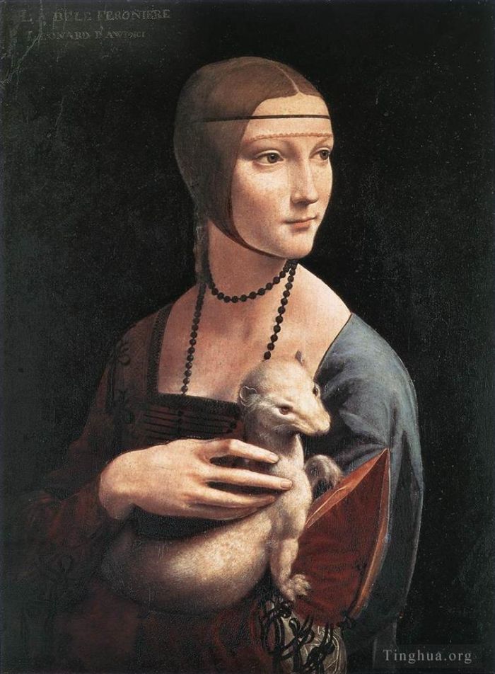 Léonard de Vinci Peinture à l'huile - Portrait de Cécilia Gallerani
