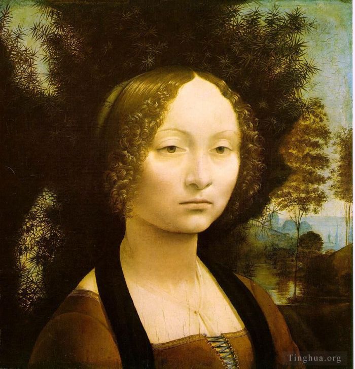 Léonard de Vinci Peinture à l'huile - Portrait de Ginevra Benci
