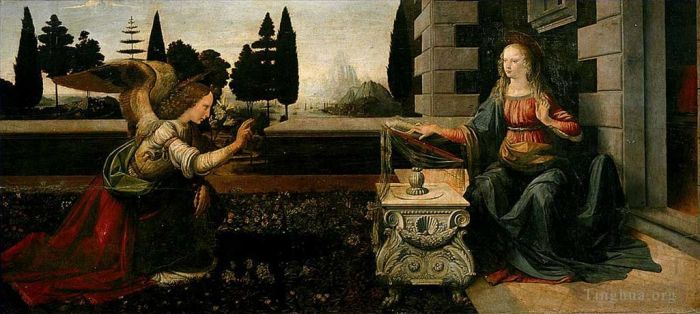 Léonard de Vinci Peinture à l'huile - L'Annonciation