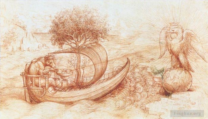 Léonard de Vinci Types de peintures - Allégorie avec le loup et l'aigle