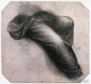 Léonard de Vinci œuvres - Étude pour la Vierge à l'Enfant avec draperie de Sainte Anne sur les jambes