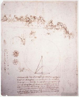 Léonard de Vinci œuvres - Etude pour la Cène