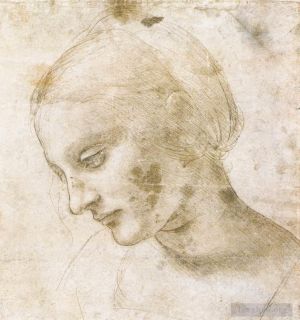 Léonard de Vinci œuvres - Etude d'une tête de femme