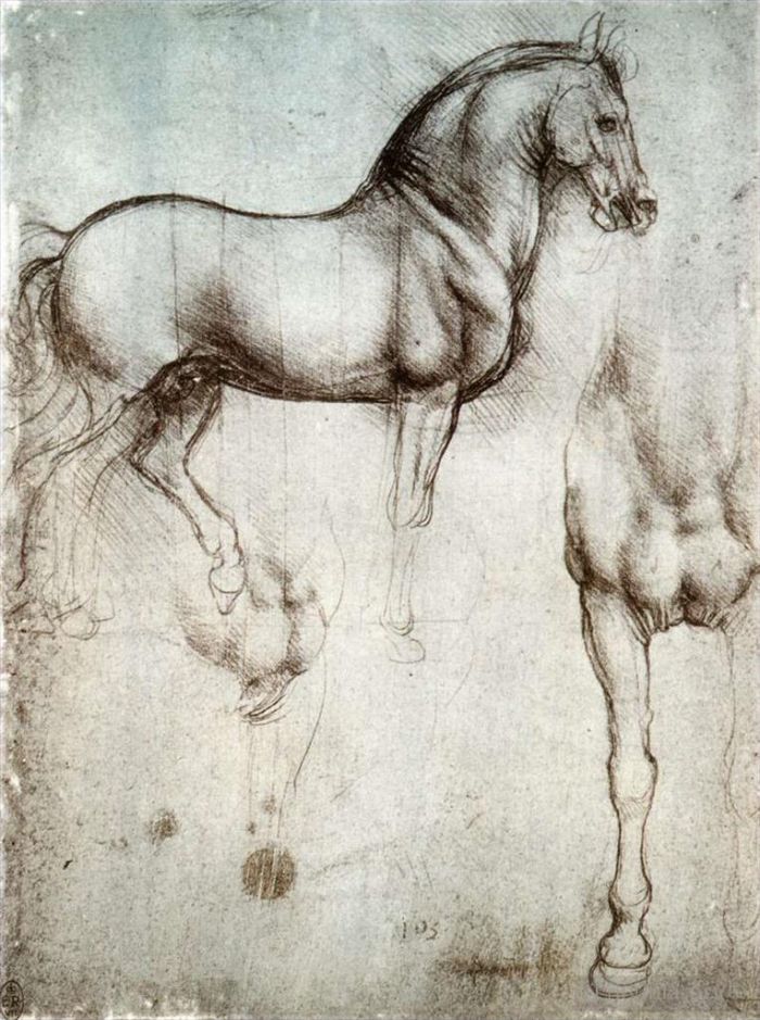 Léonard de Vinci Types de peintures - Etude des chevaux