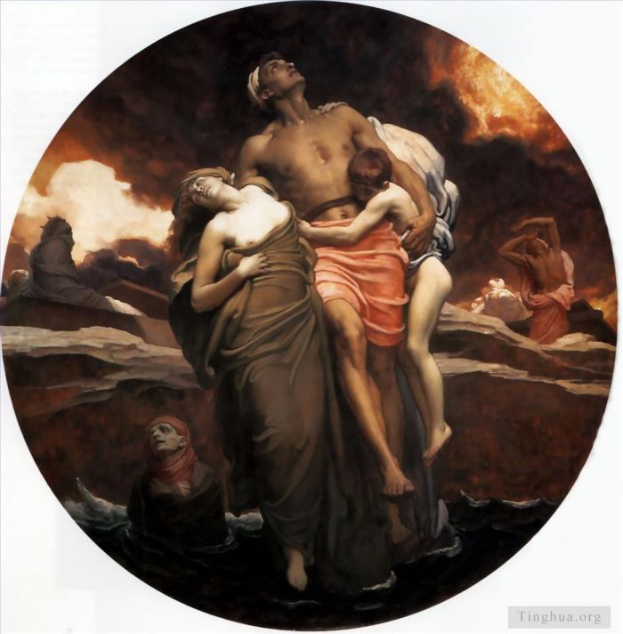 Frederic Leighton Peinture à l'huile - Et la mer rendit les morts qui s'y trouvaient 1891