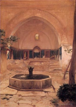 Frederic Leighton œuvres - Cour d'une mosquée de Broussa 1867