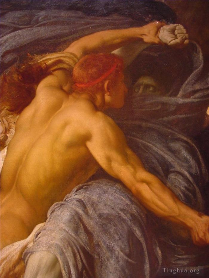 Frederic Leighton Peinture à l'huile - Hercule luttant contre la mort pour le corps d'Alceste détail5