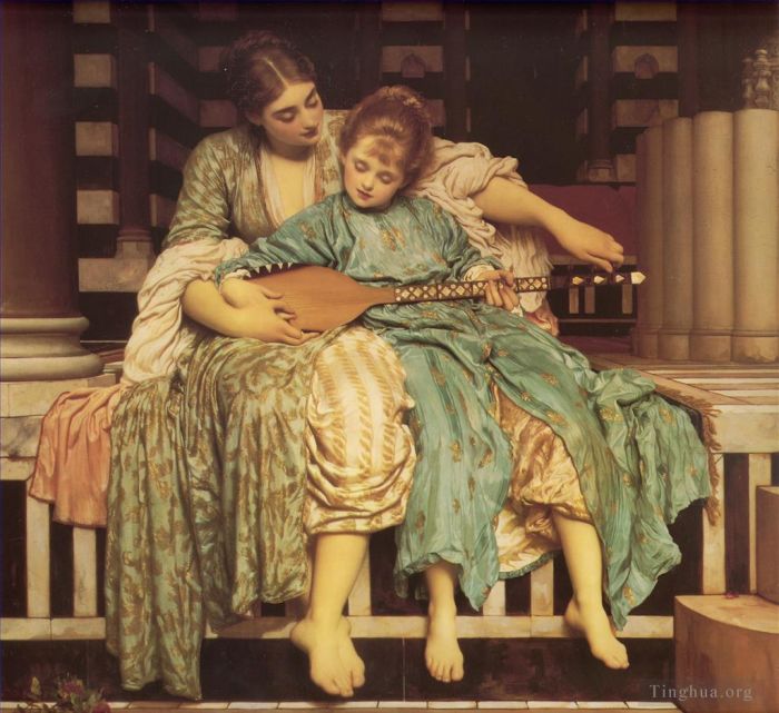 Frederic Leighton Peinture à l'huile - Cours de musique