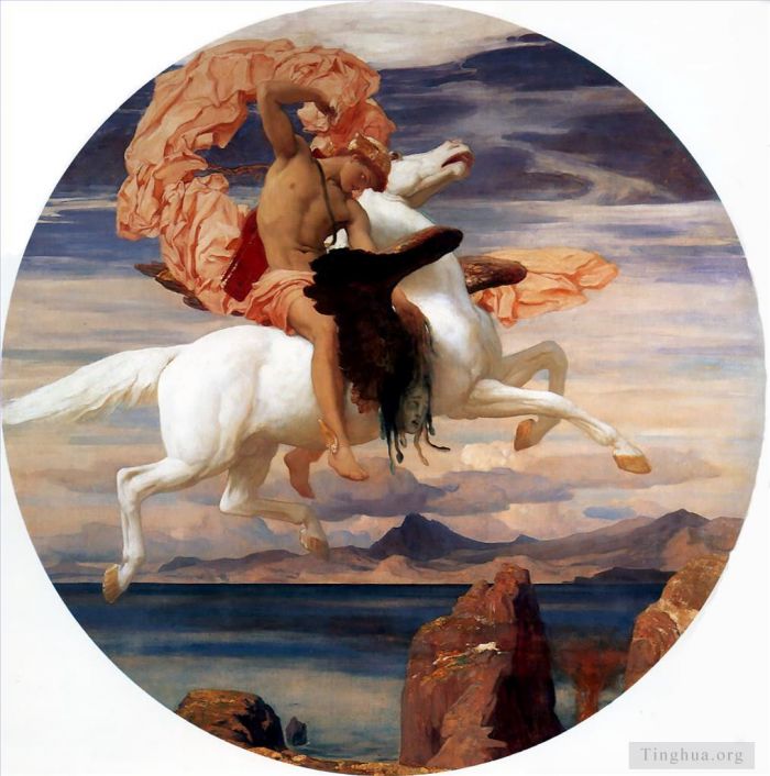 Frederic Leighton Peinture à l'huile - Persée sur Pégase se précipitant au secours d'Andromède 1895