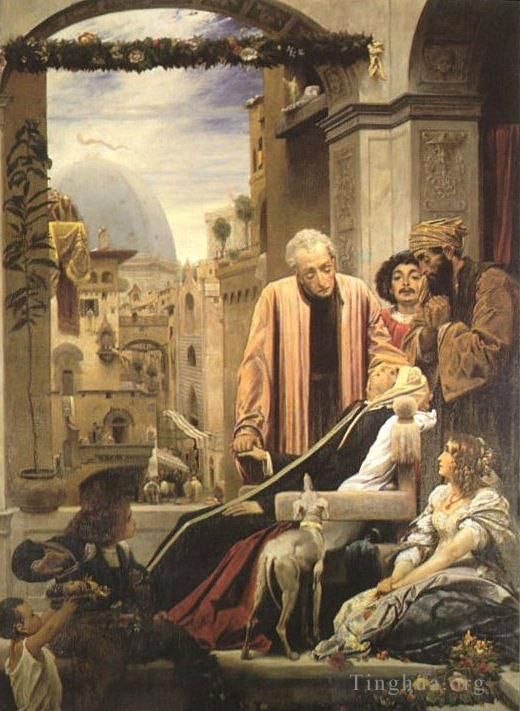 Frederic Leighton Peinture à l'huile - La mort de Brunelleschi 1852
