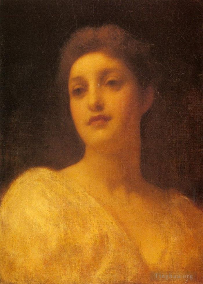 Frederic Leighton Peinture à l'huile - La tête d'une fille