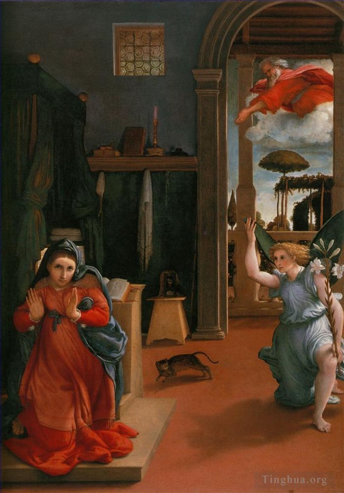 Lorenzo Lotto Peinture à l'huile - Annonciation 1525