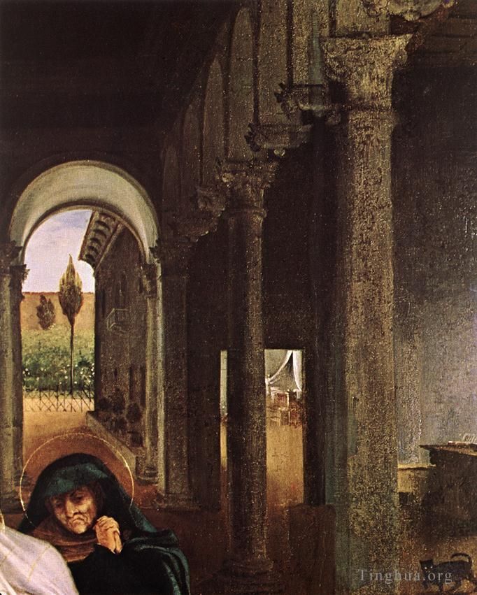 Lorenzo Lotto Peinture à l'huile - Le Christ prenant congé de sa Mère 1521détail1