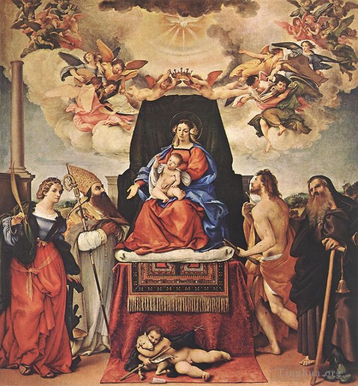 Lorenzo Lotto Peinture à l'huile - Vierge à l'Enfant avec les saints 1521II